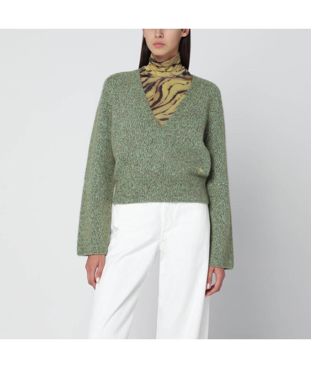 GANNI Зеленый шерстяной джемпер / свитер, фото 3