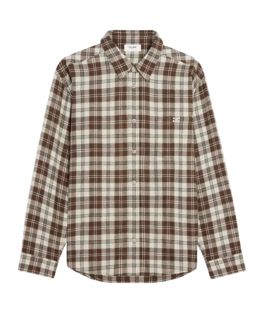 CELINE Бежевая шерстяная кэжуал рубашка, фото 1