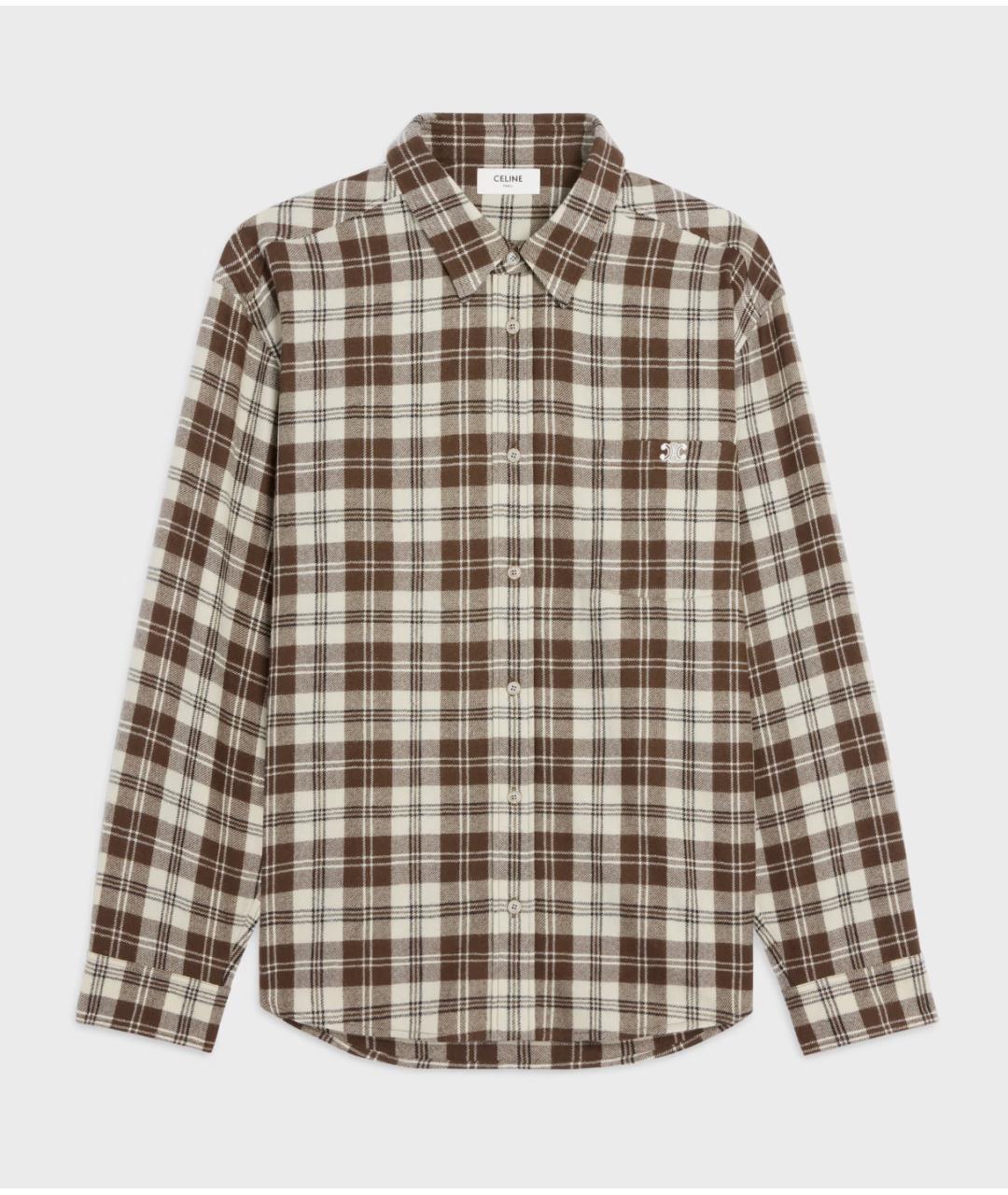 CELINE Бежевая шерстяная кэжуал рубашка, фото 7