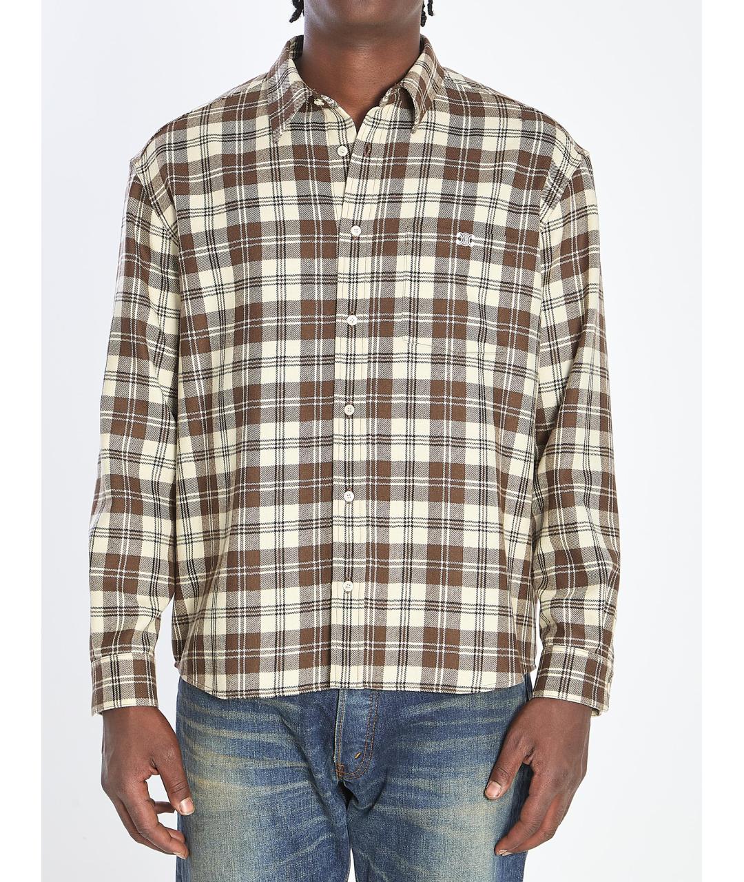 CELINE Бежевая шерстяная кэжуал рубашка, фото 2