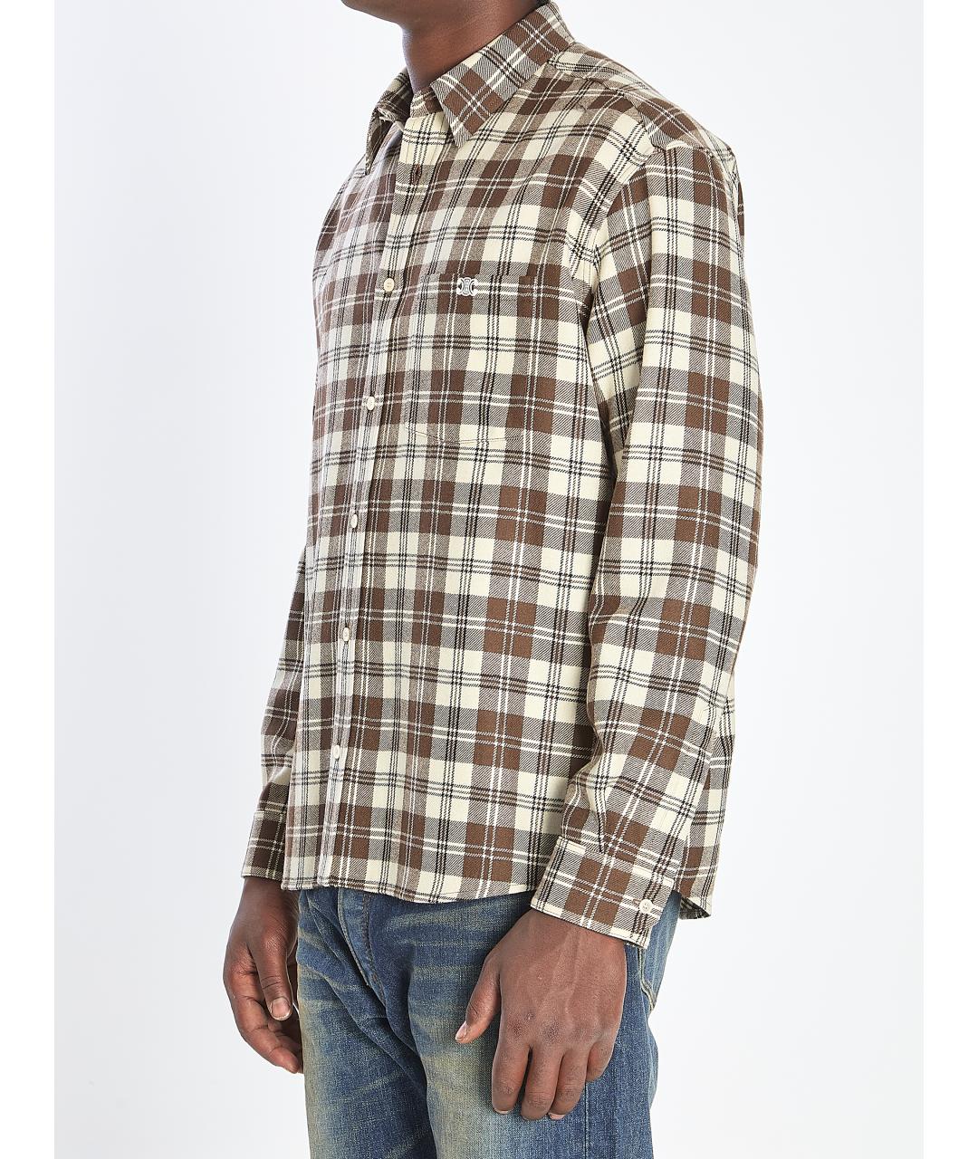 CELINE Бежевая шерстяная кэжуал рубашка, фото 3