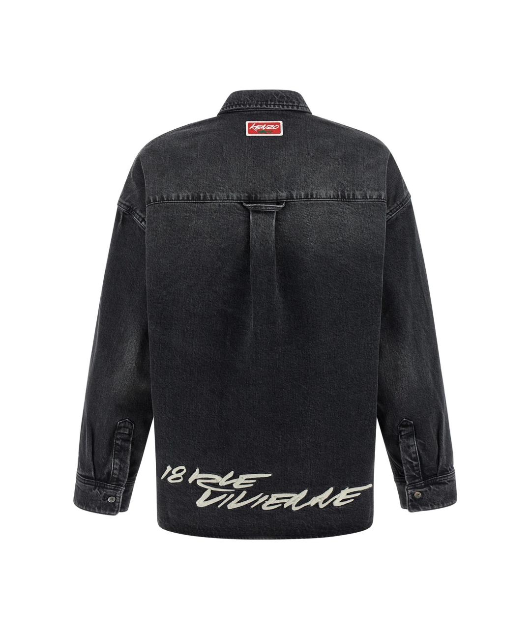 KENZO Черная хлопковая рубашка, фото 2