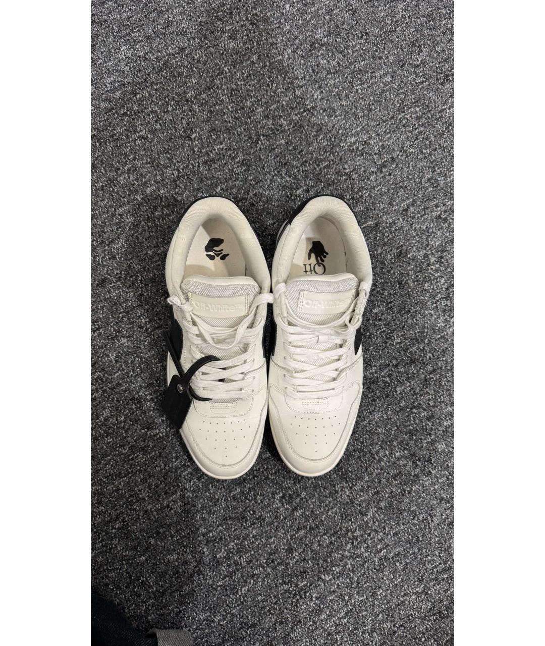 OFF-WHITE Белые кожаные низкие кроссовки / кеды, фото 2