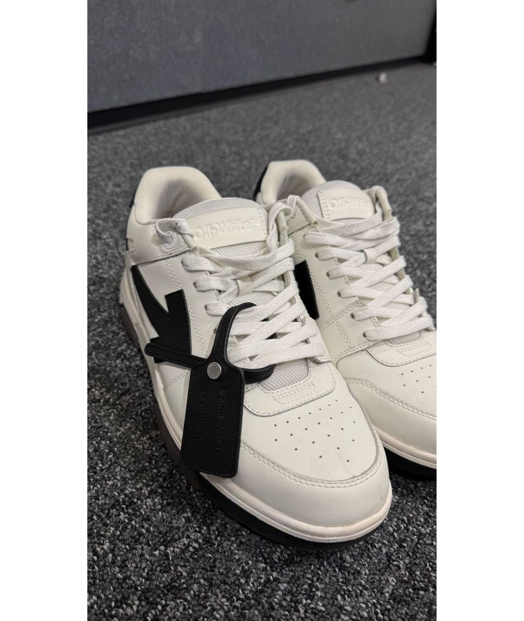 OFF-WHITE Белые кожаные низкие кроссовки / кеды, фото 3