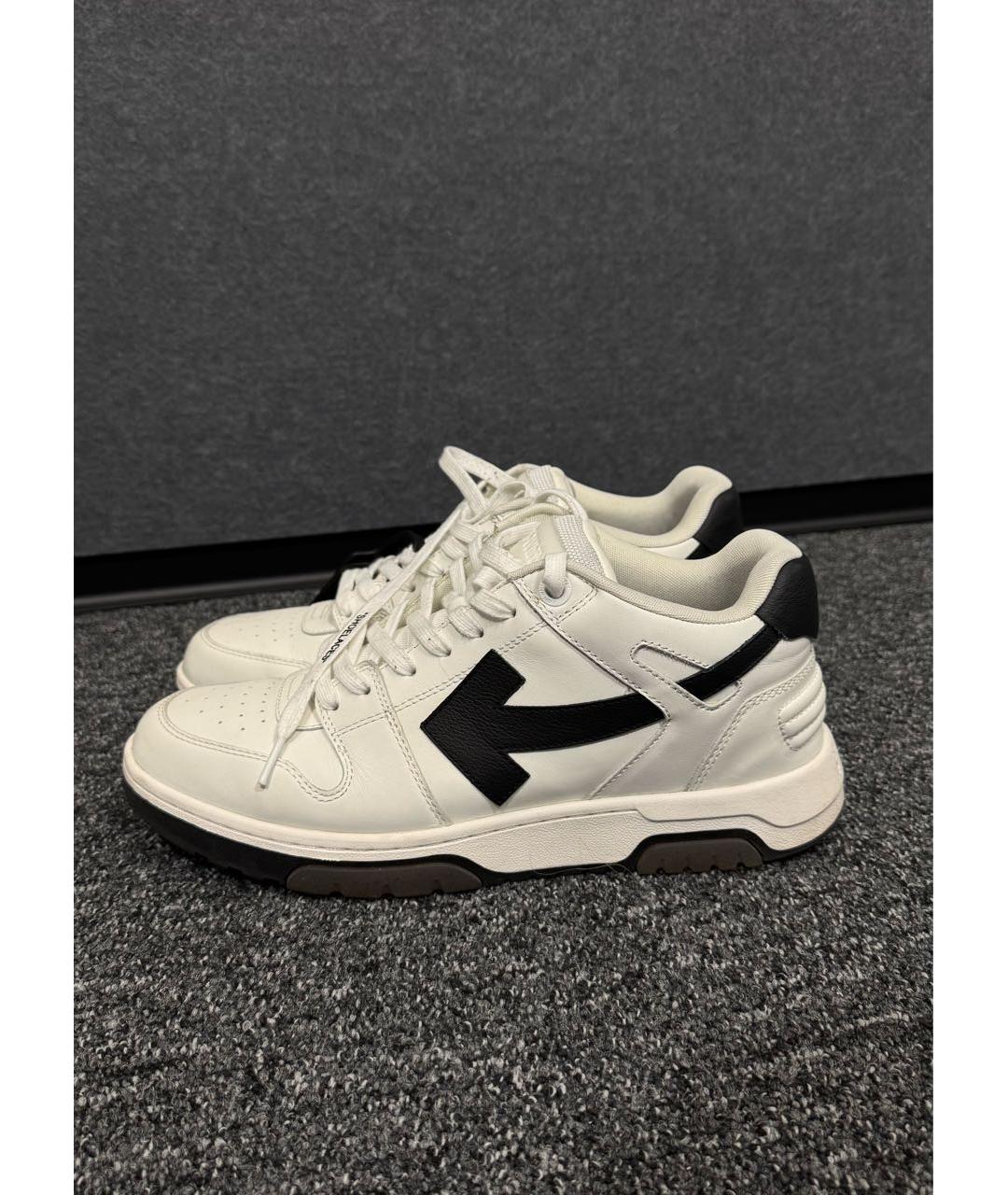 OFF-WHITE Белые кожаные низкие кроссовки / кеды, фото 6
