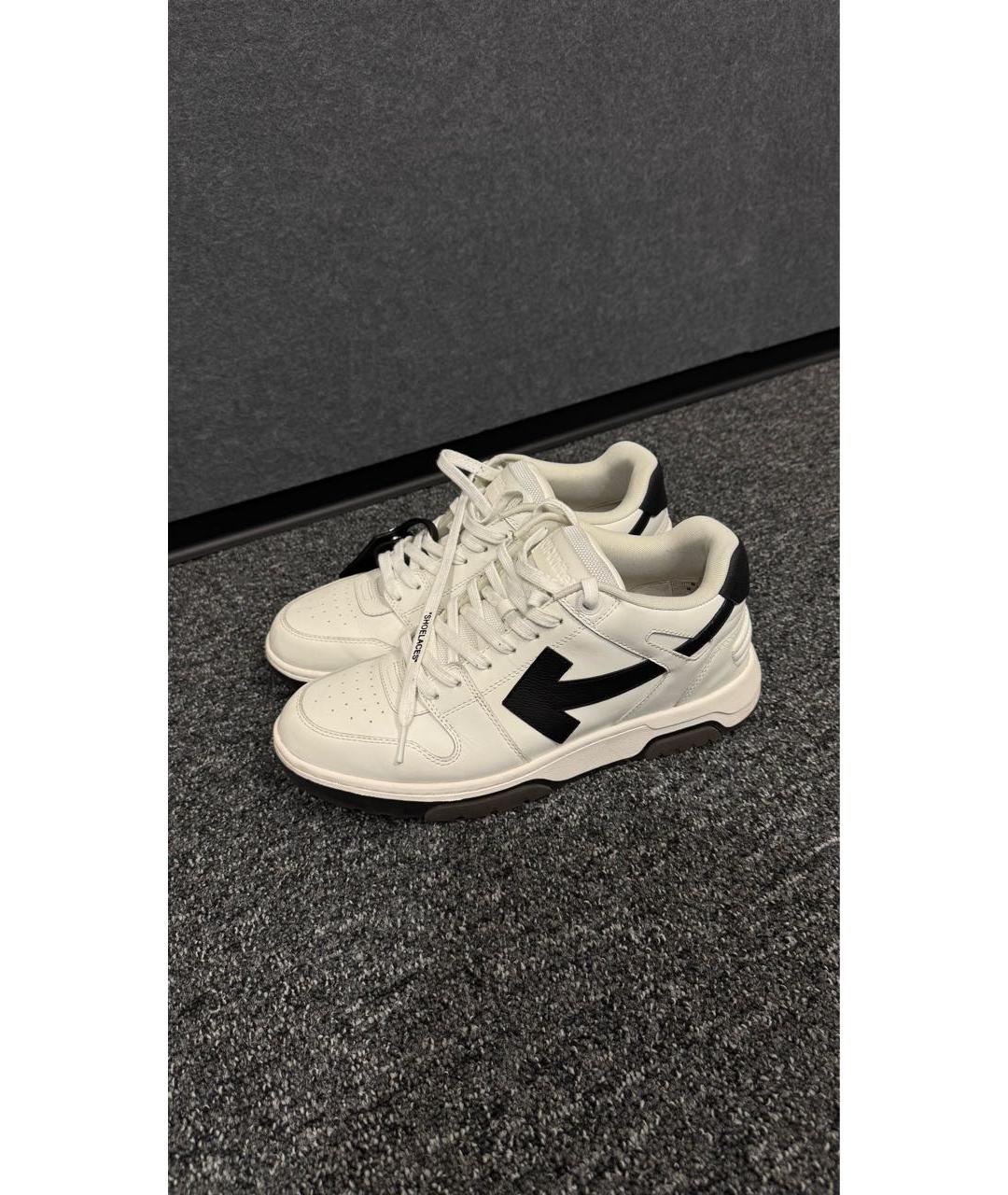 OFF-WHITE Белые кожаные низкие кроссовки / кеды, фото 5