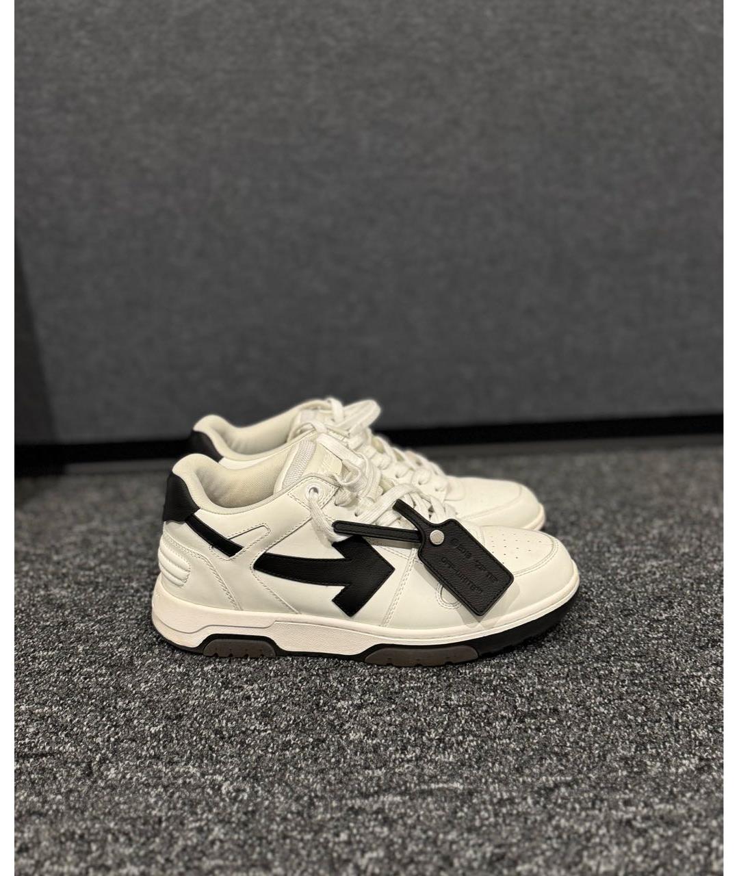 OFF-WHITE Белые кожаные низкие кроссовки / кеды, фото 8