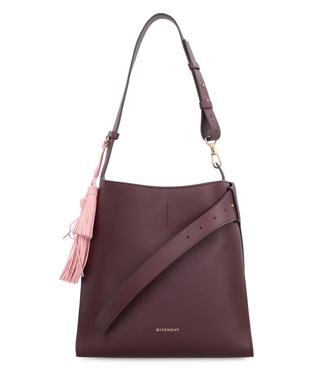 GIVENCHY Бордовая кожаная сумка через плечо, фото 2