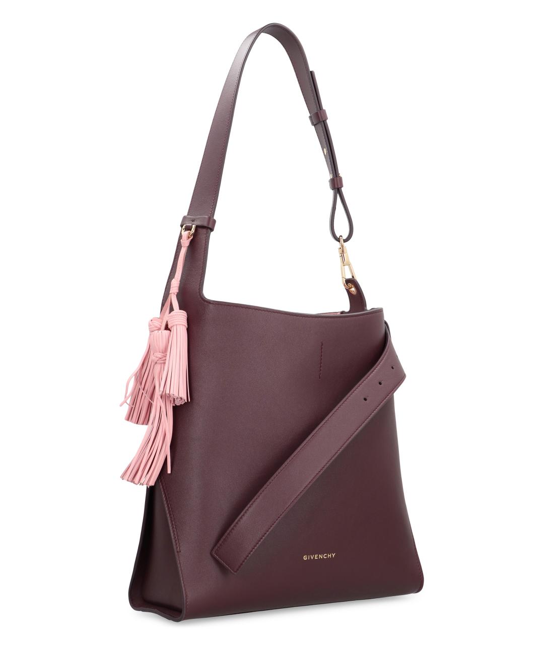 GIVENCHY Бордовая кожаная сумка через плечо, фото 3