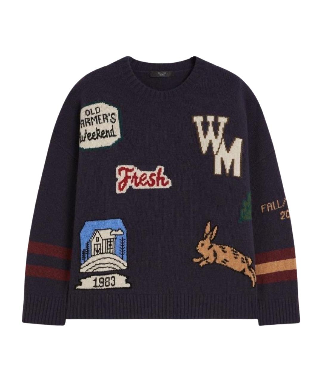 WEEKEND MAX MARA Синий шерстяной джемпер / свитер, фото 1