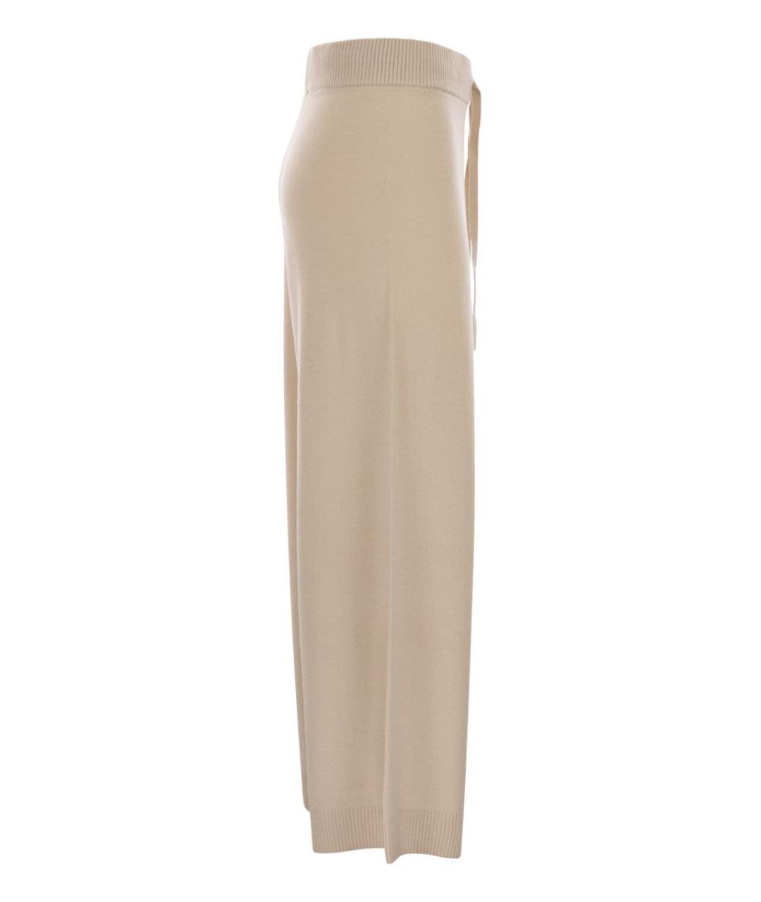 WEEKEND MAX MARA Бежевые шерстяные прямые брюки, фото 3