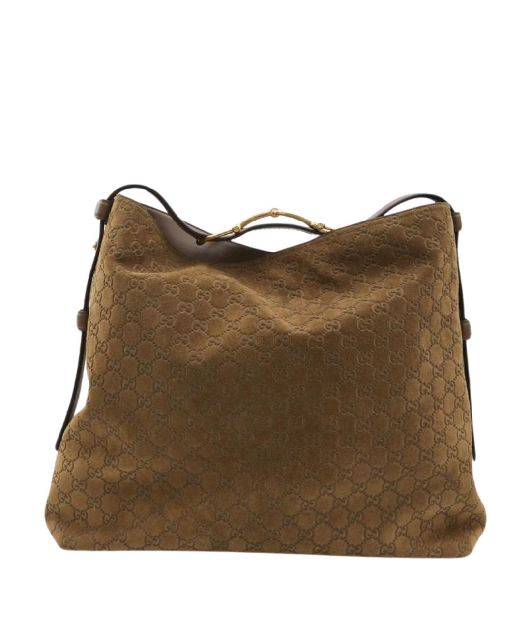 GUCCI Коричневая кожаная сумка тоут, фото 1
