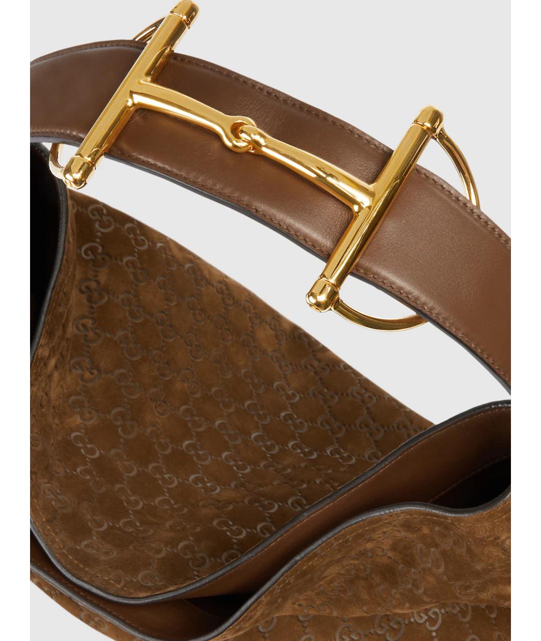GUCCI Коричневая кожаная сумка тоут, фото 5