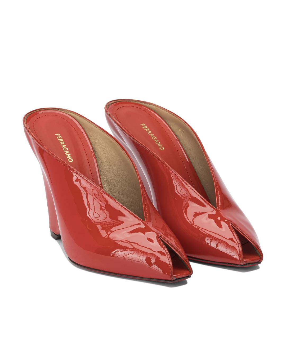 FERRAGAMO Красные кожаные туфли, фото 2