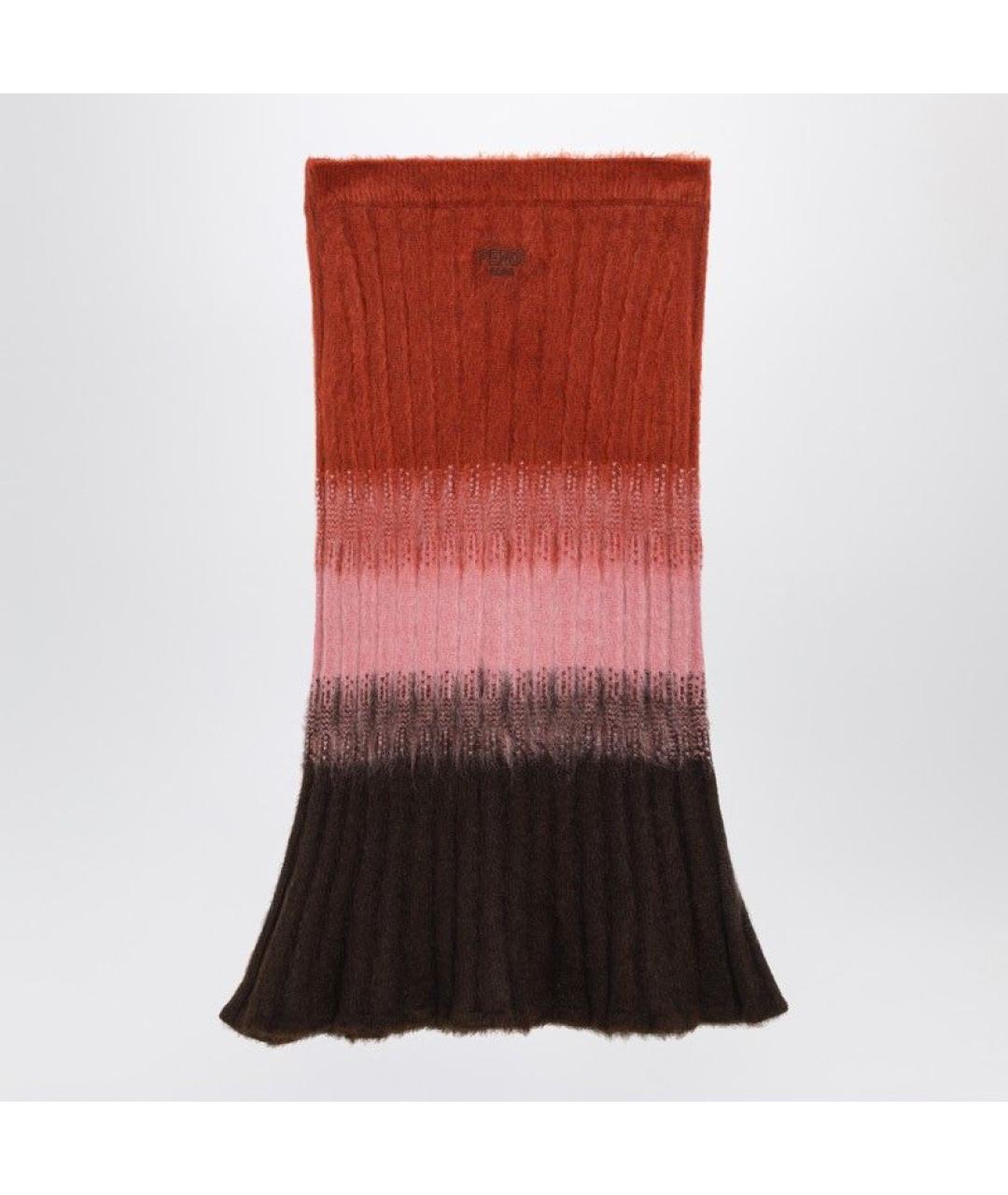 FENDI Мульти шерстяная юбка миди, фото 2