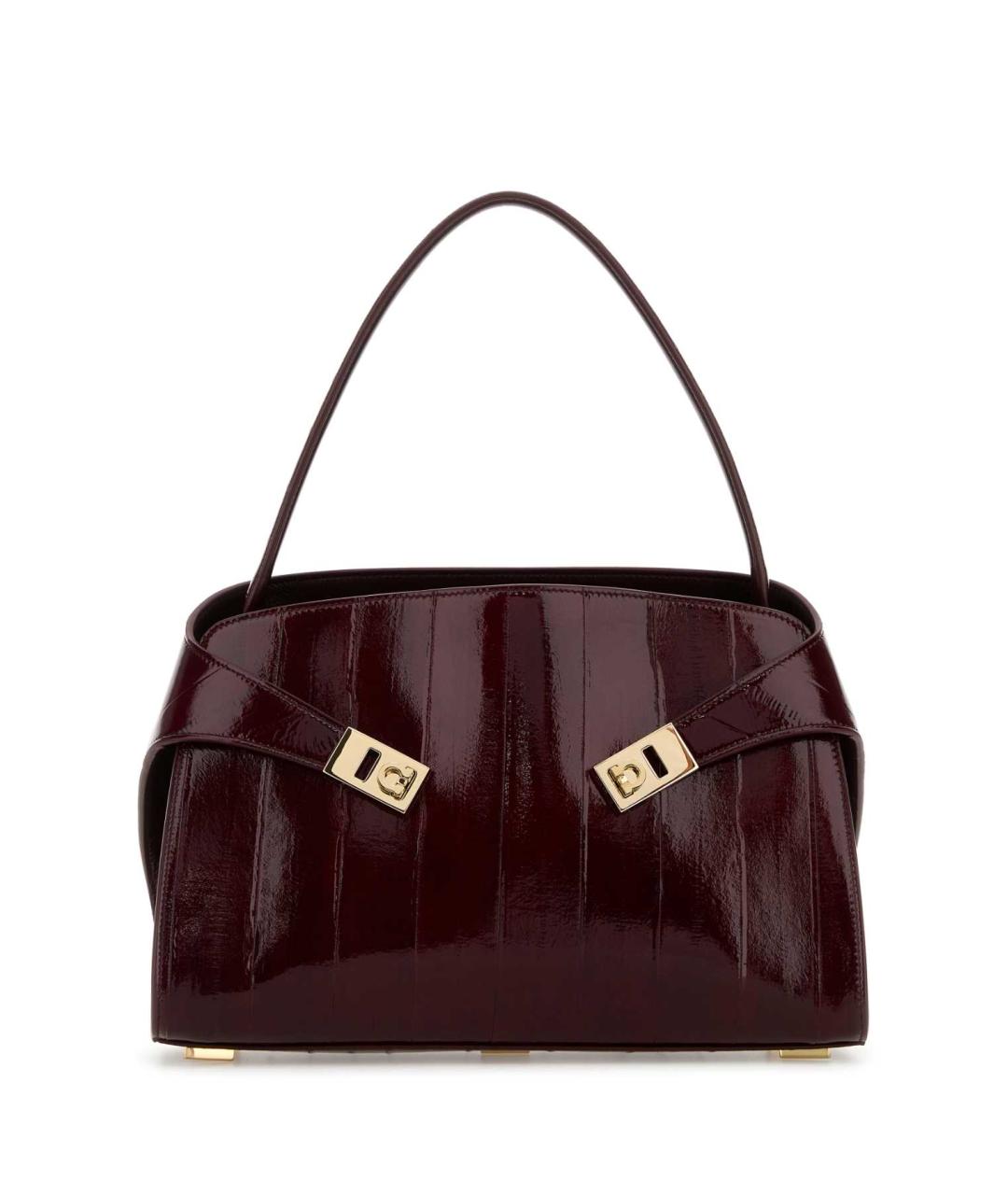 FERRAGAMO Бордовая кожаная сумка через плечо, фото 1