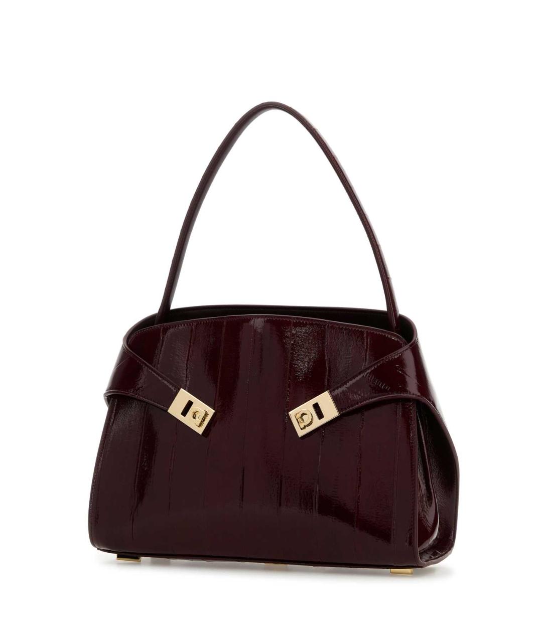 FERRAGAMO Бордовая кожаная сумка через плечо, фото 2