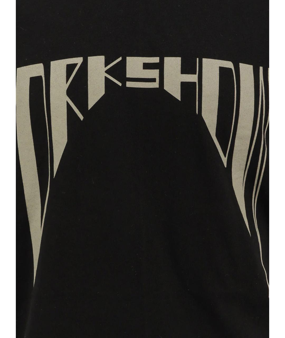 RICK OWENS DRKSHDW Черная хлопковая футболка, фото 3