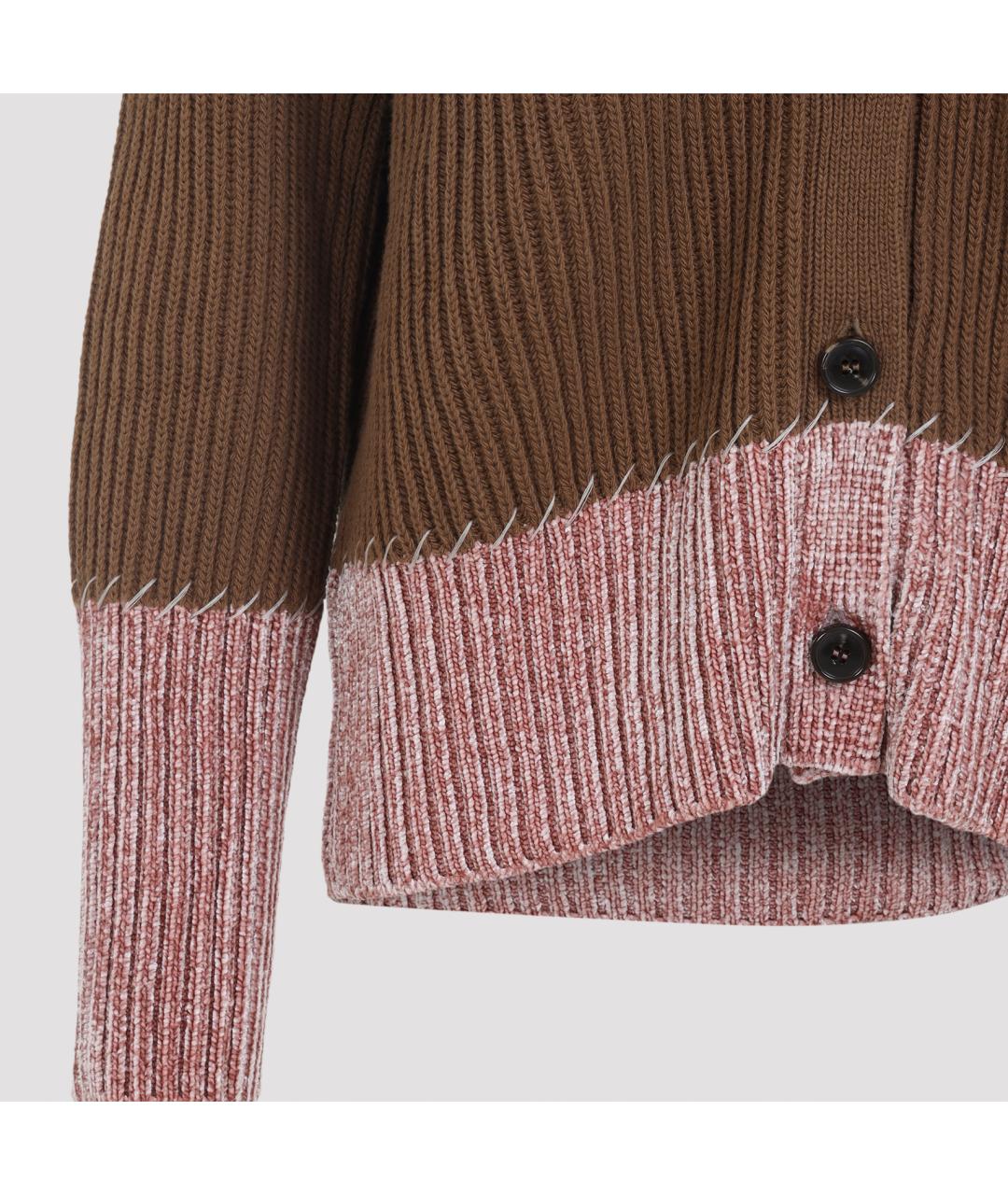 MARNI Коричневый шерстяной кардиган, фото 4