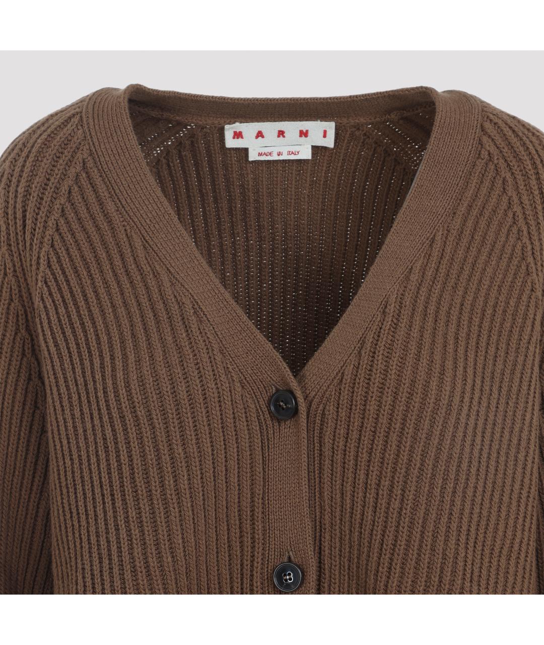 MARNI Коричневый шерстяной кардиган, фото 5
