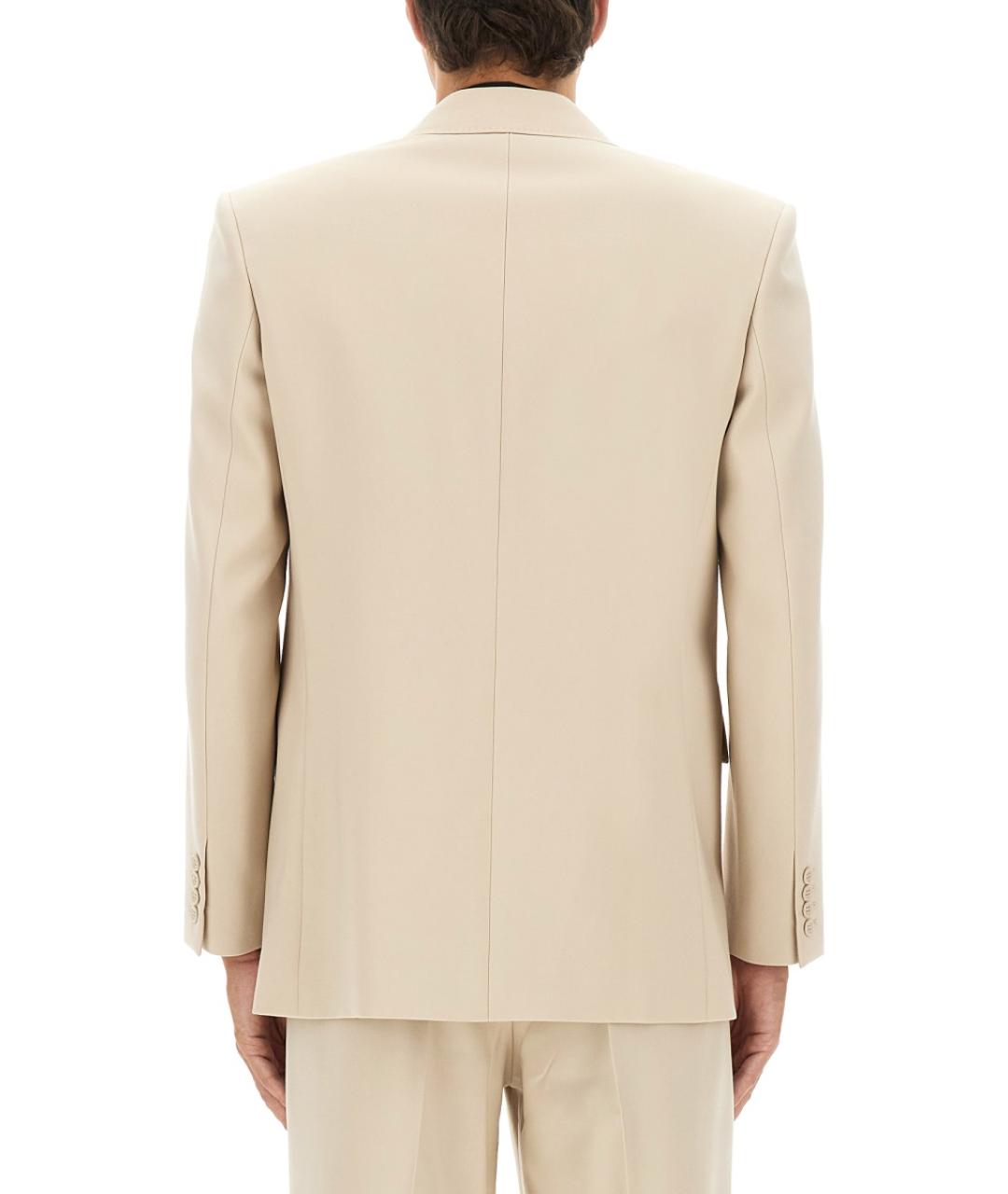 SAINT LAURENT Бежевый шерстяной пиджак, фото 4