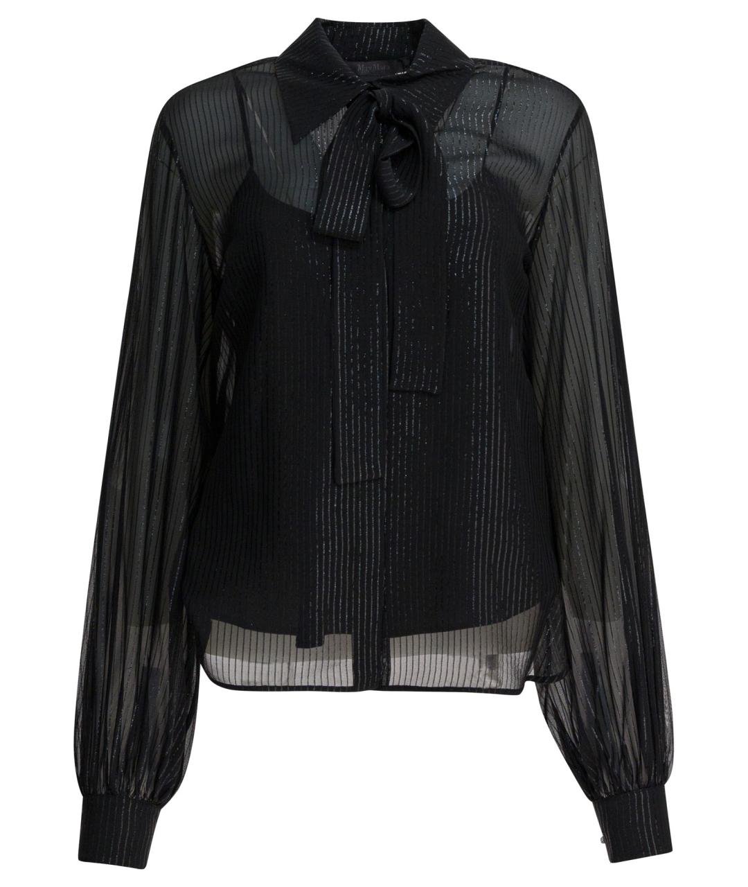 MAX MARA Черная шелковая рубашка, фото 1