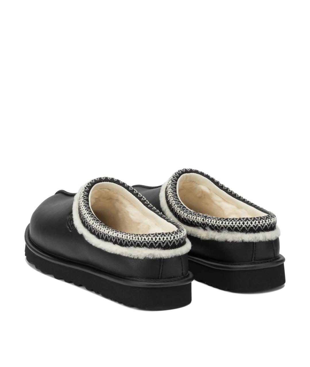 UGG AUSTRALIA Черные кожаные шлепанцы, фото 4