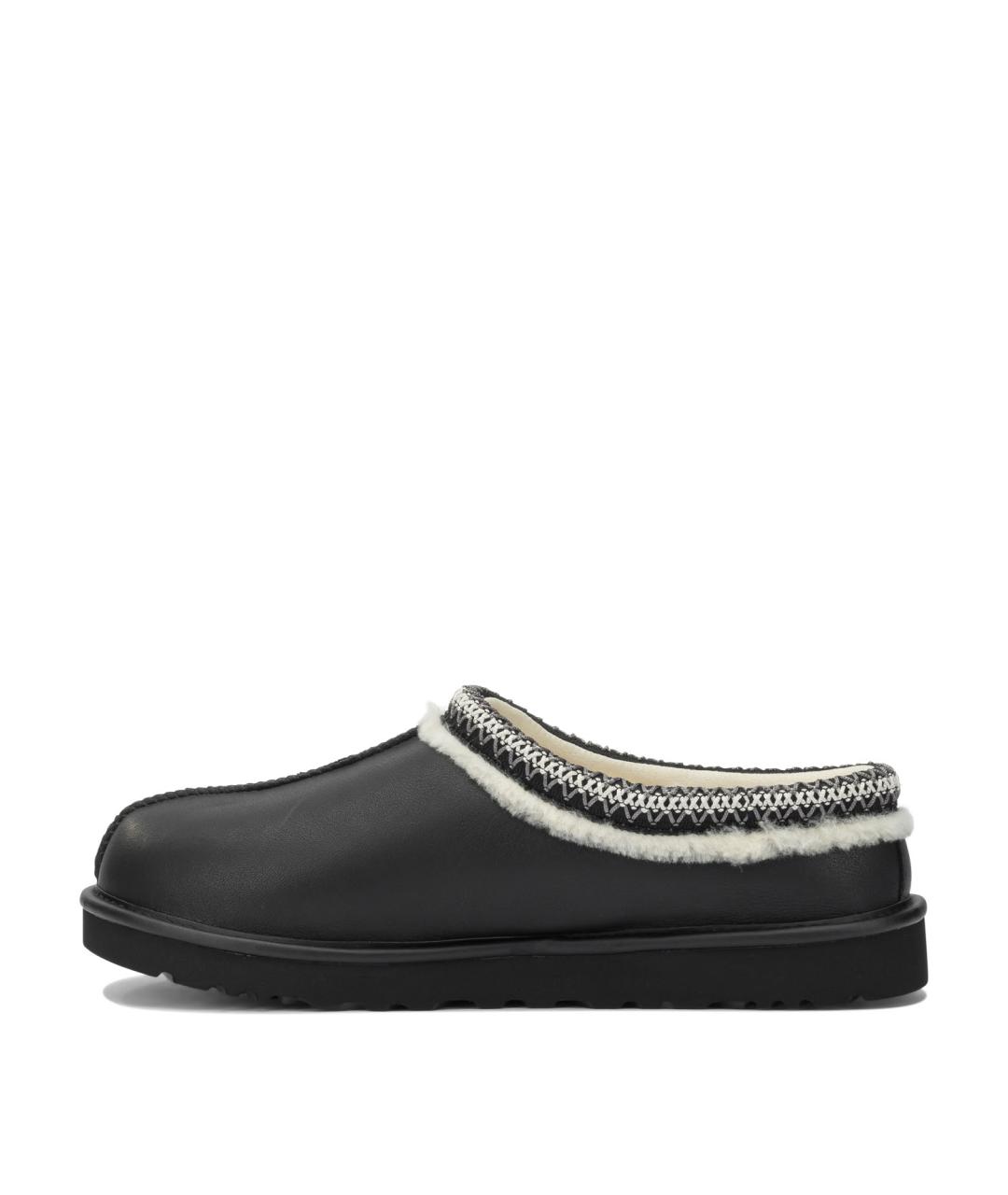 UGG AUSTRALIA Черные кожаные шлепанцы, фото 3