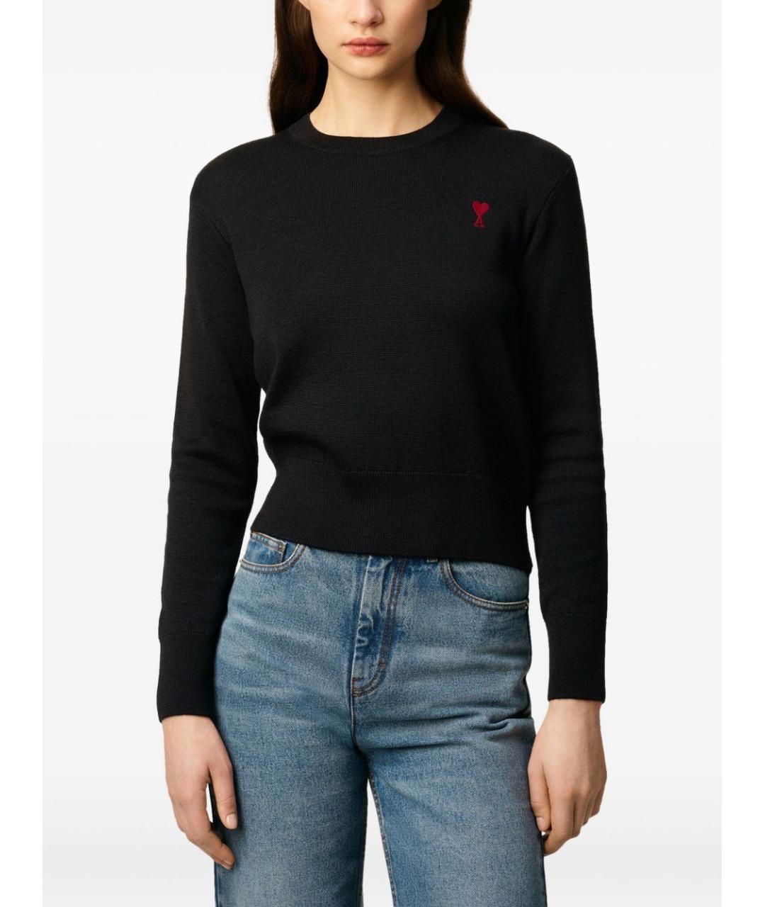 Ami Paris Черный шерстяной джемпер / свитер, фото 4