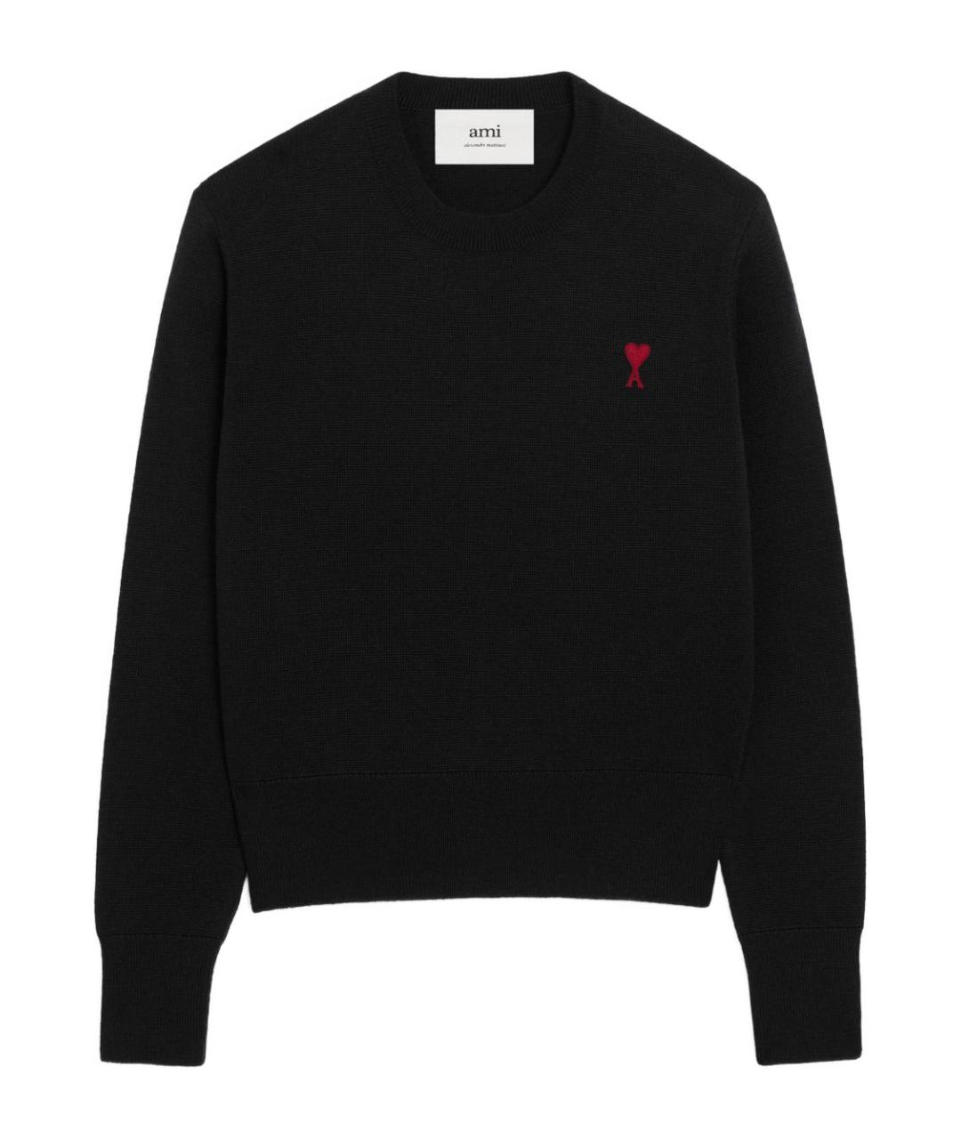 Ami Paris Черный шерстяной джемпер / свитер, фото 1