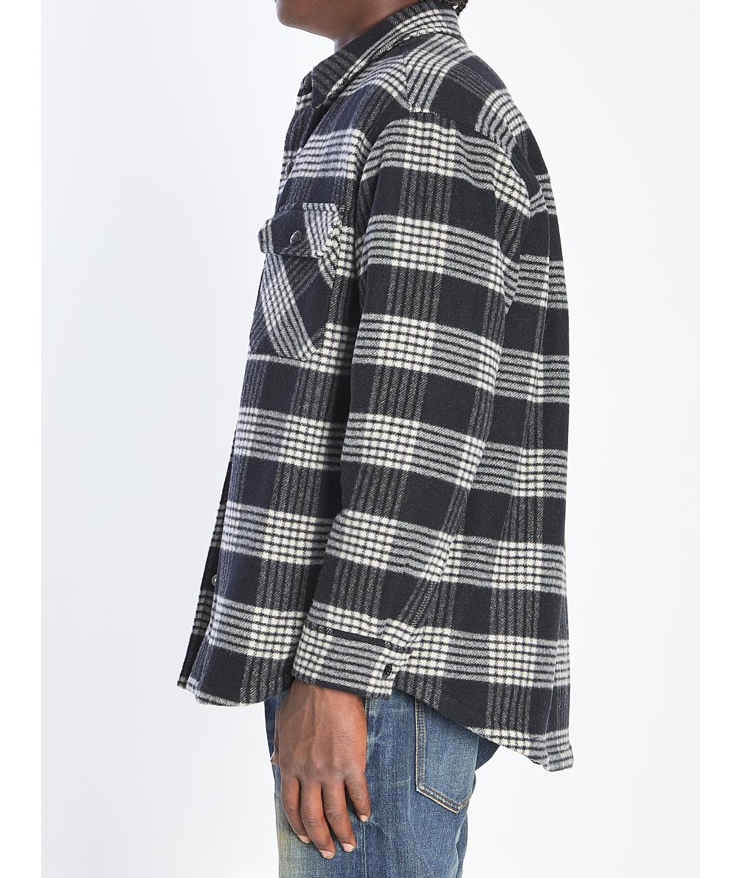 CELINE Черная шерстяная кэжуал рубашка, фото 4