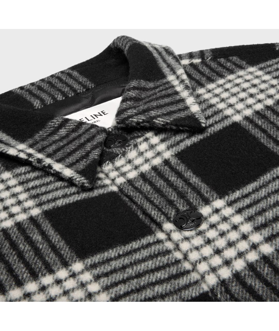 CELINE Черная шерстяная кэжуал рубашка, фото 8