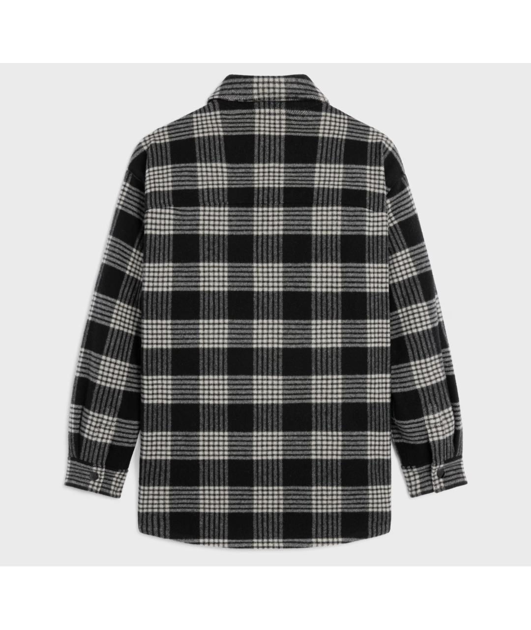 CELINE Черная шерстяная кэжуал рубашка, фото 7