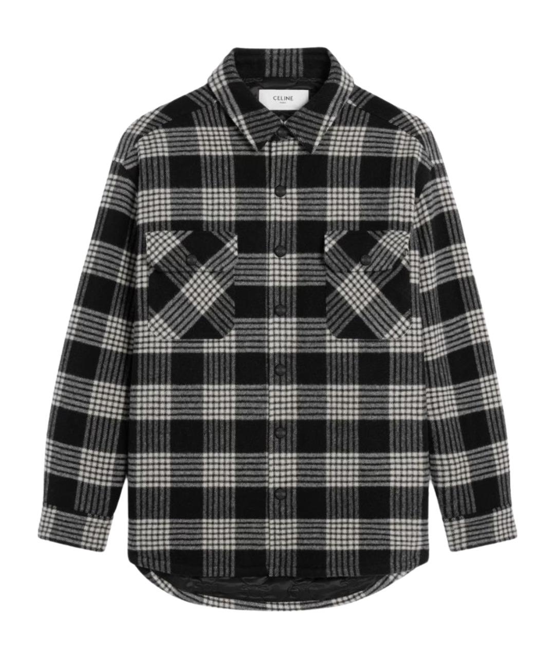 CELINE Черная шерстяная кэжуал рубашка, фото 1