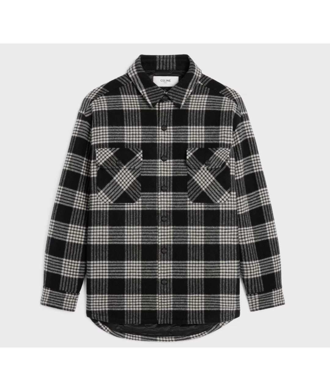 CELINE Черная шерстяная кэжуал рубашка, фото 9