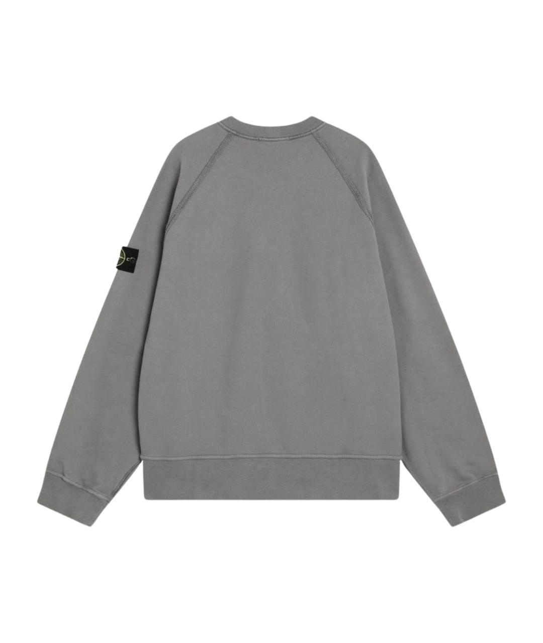 STONE ISLAND Серый хлопковый джемпер / свитер, фото 2