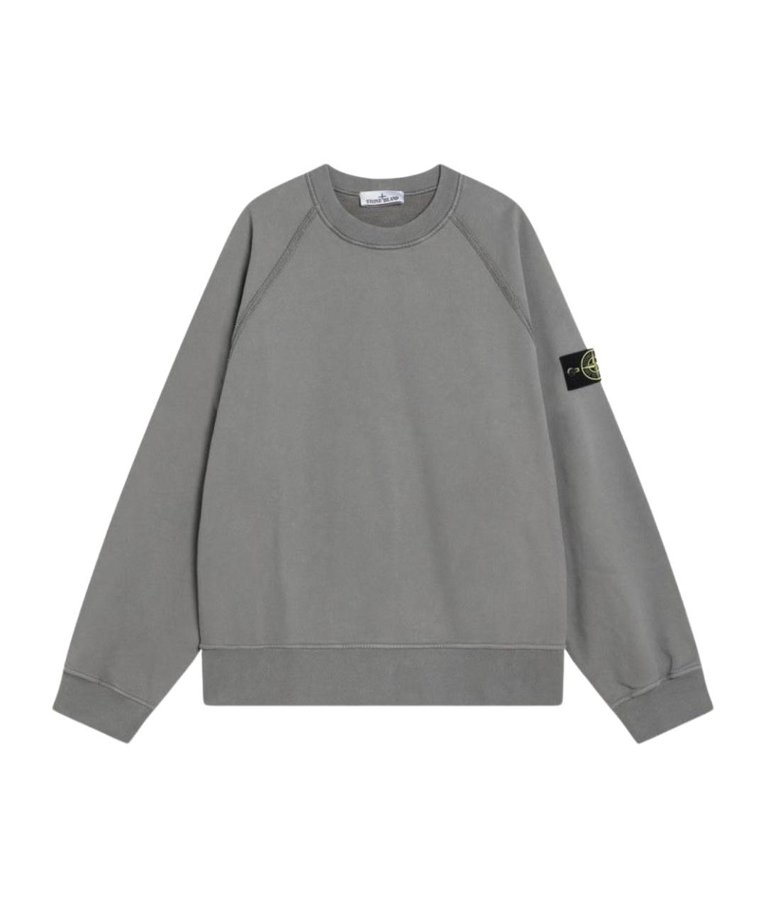 STONE ISLAND Серый хлопковый джемпер / свитер, фото 1
