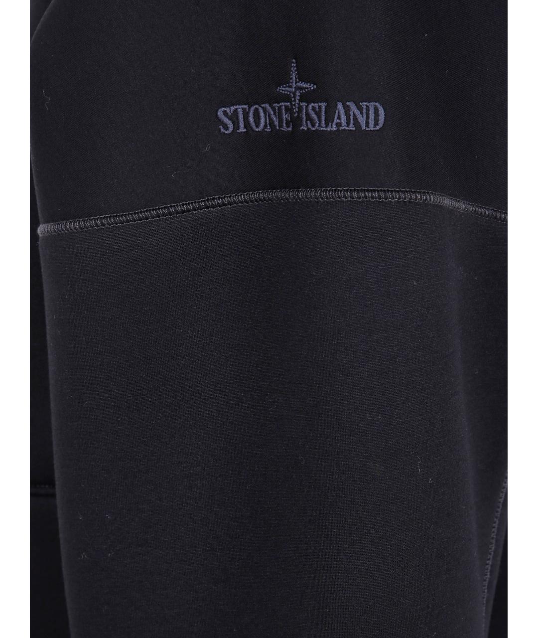 STONE ISLAND Черный хлопковый кардиган, фото 3