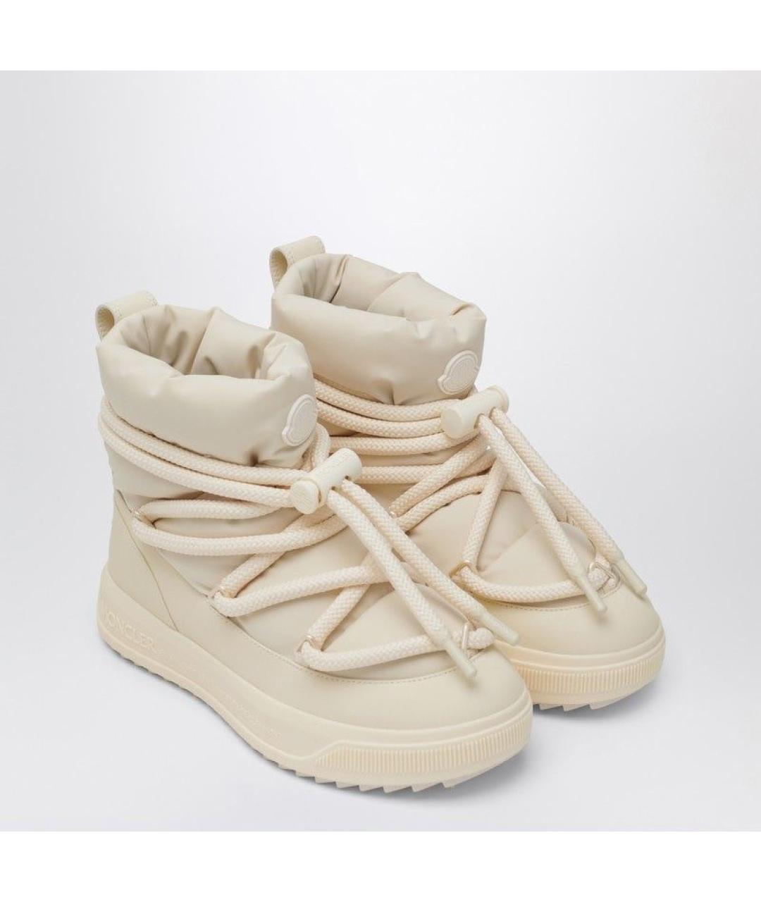 MONCLER Бежевые текстильные ботинки, фото 4