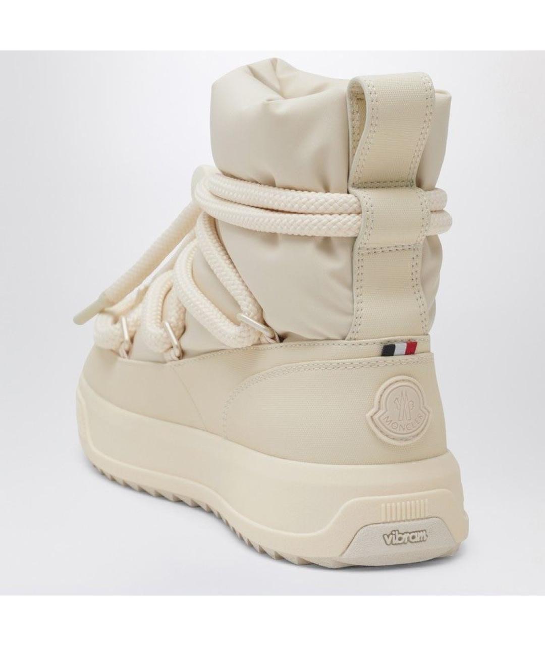MONCLER Бежевые текстильные ботинки, фото 3