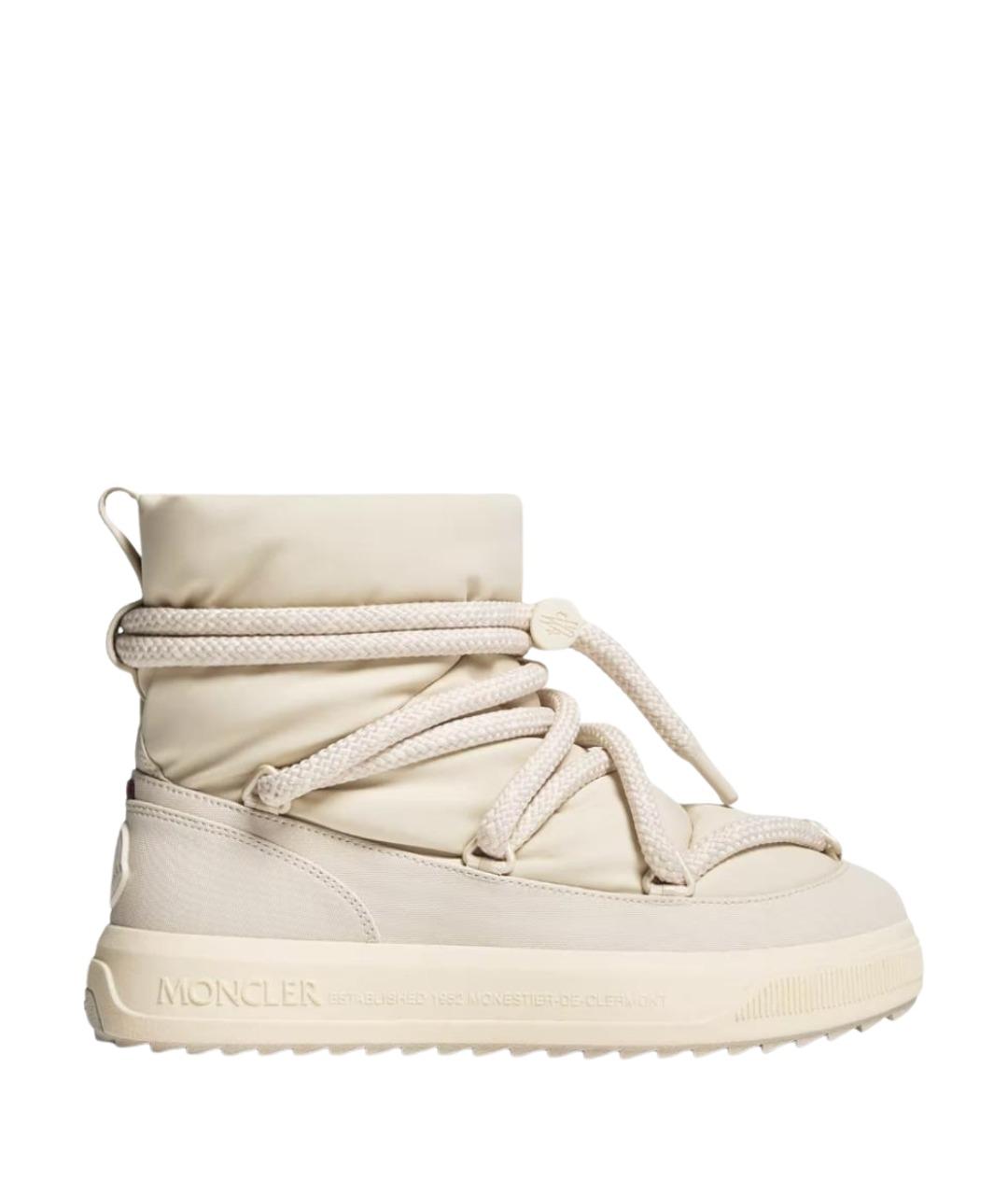 MONCLER Бежевые текстильные ботинки, фото 1
