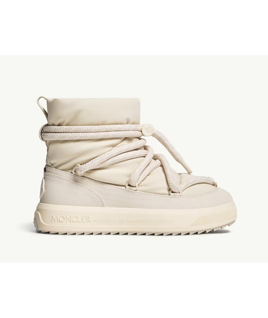 MONCLER Бежевые текстильные ботинки, фото 5