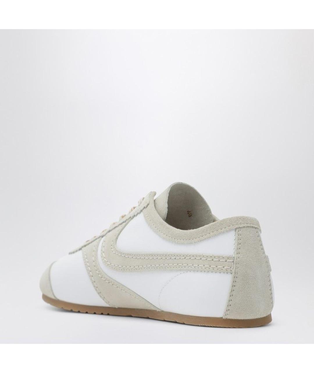 DRIES VAN NOTEN Бежевые кожаные кроссовки, фото 3