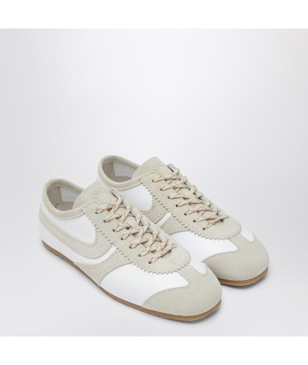 DRIES VAN NOTEN Бежевые кожаные кроссовки, фото 4