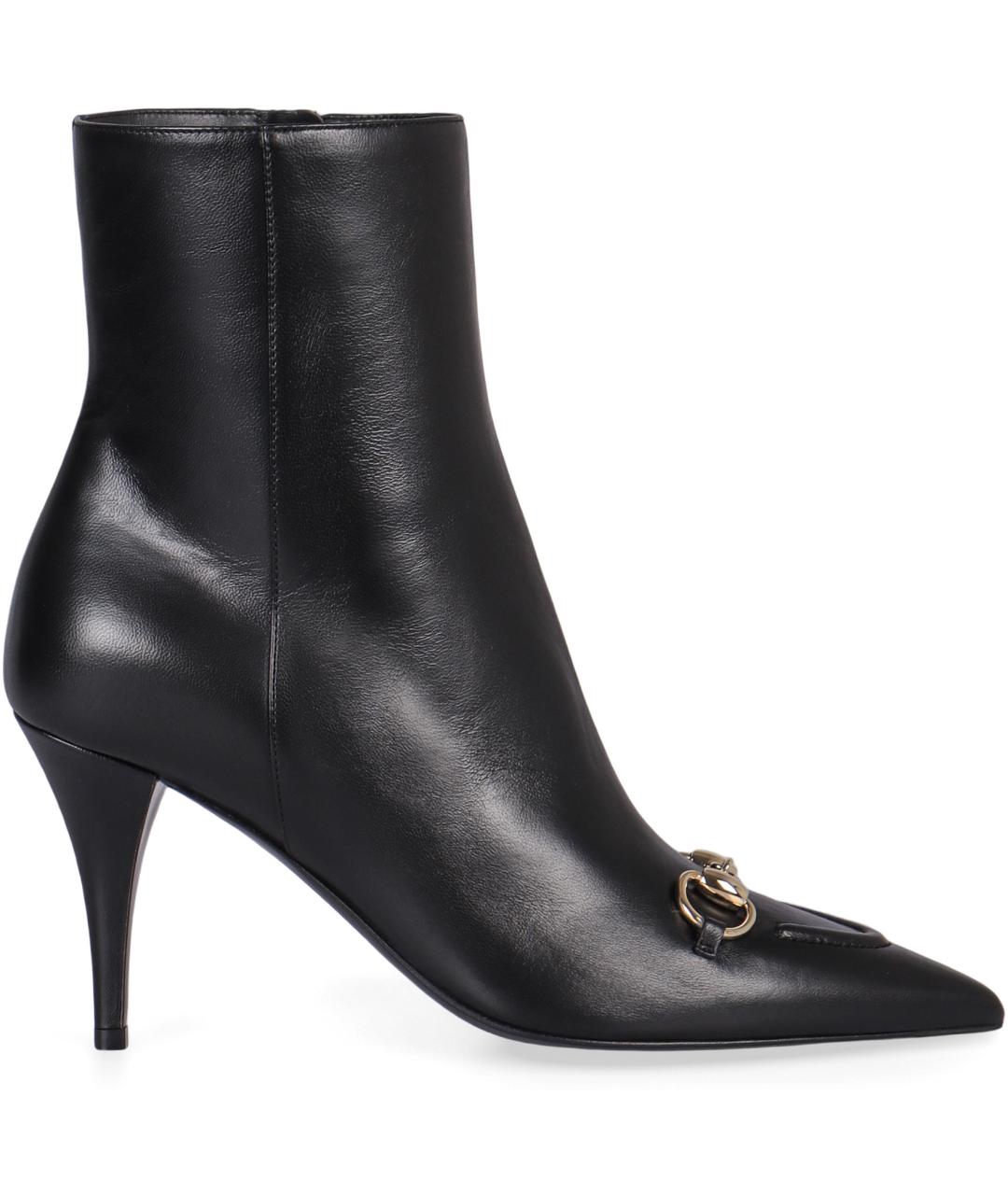 GUCCI Черные кожаные ботильоны, фото 2
