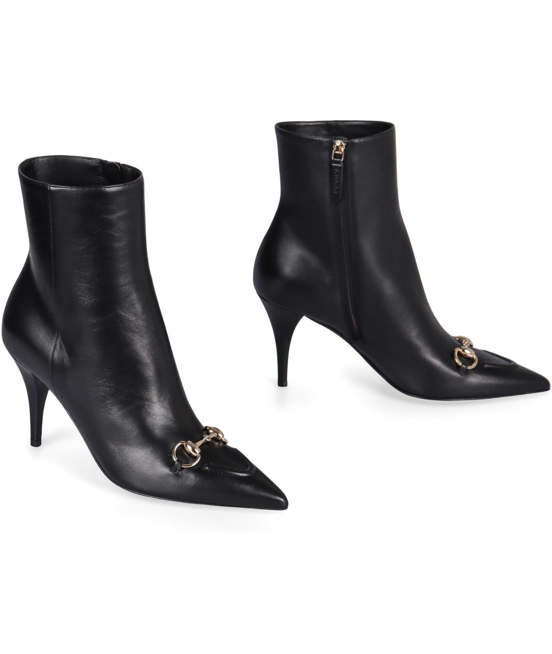 GUCCI Черные кожаные ботильоны, фото 3