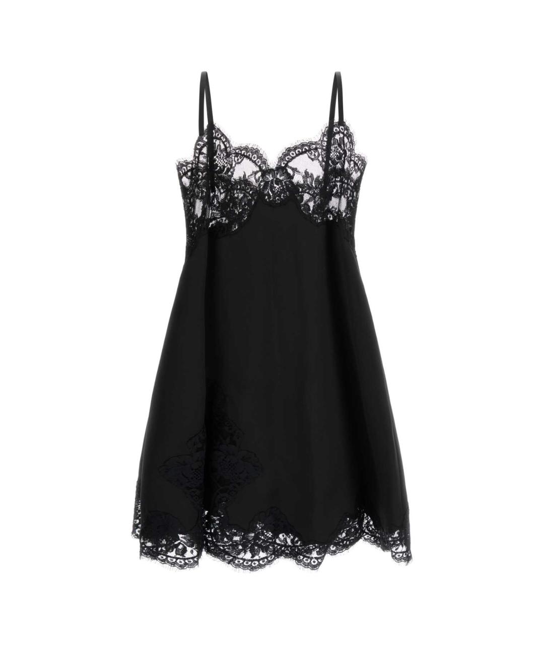 DOLCE&GABBANA Черное шелковое коктейльное платье, фото 1