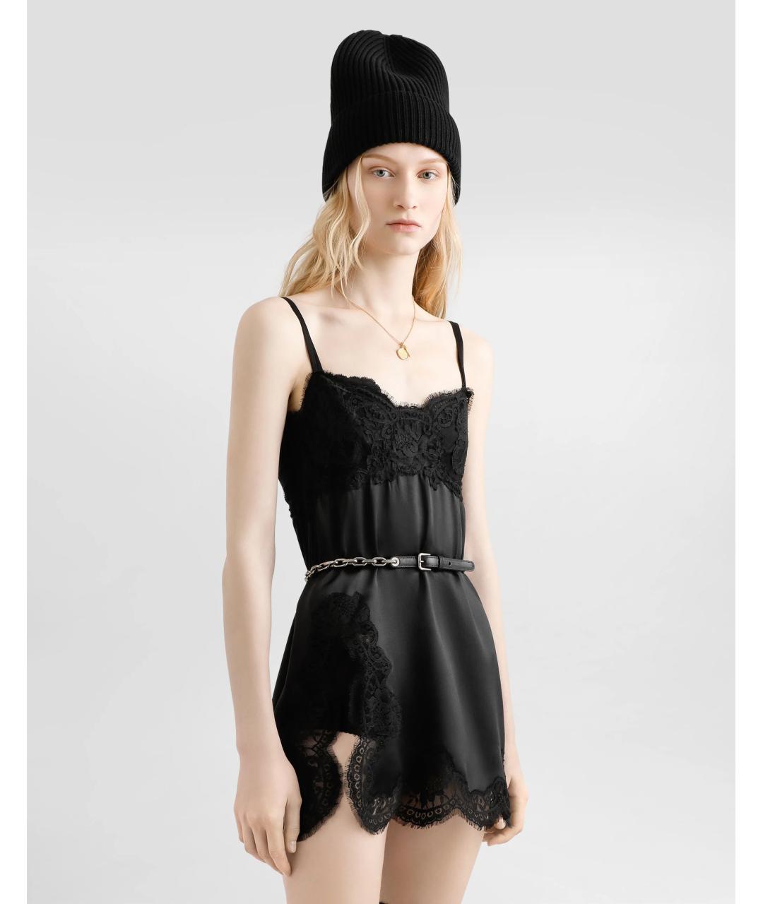 DOLCE&GABBANA Черное шелковое коктейльное платье, фото 3