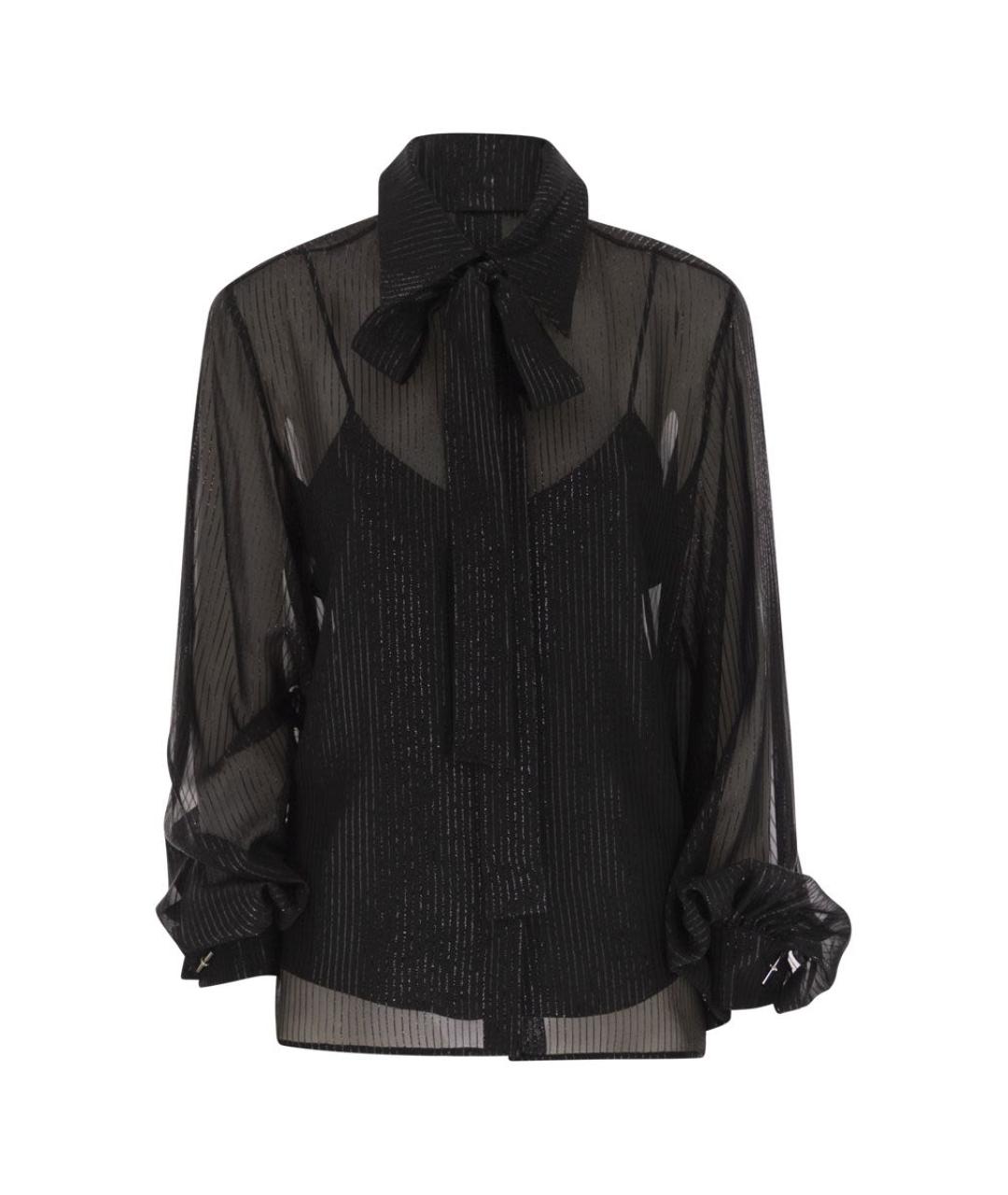MAX MARA Черная шифоновая рубашка, фото 1