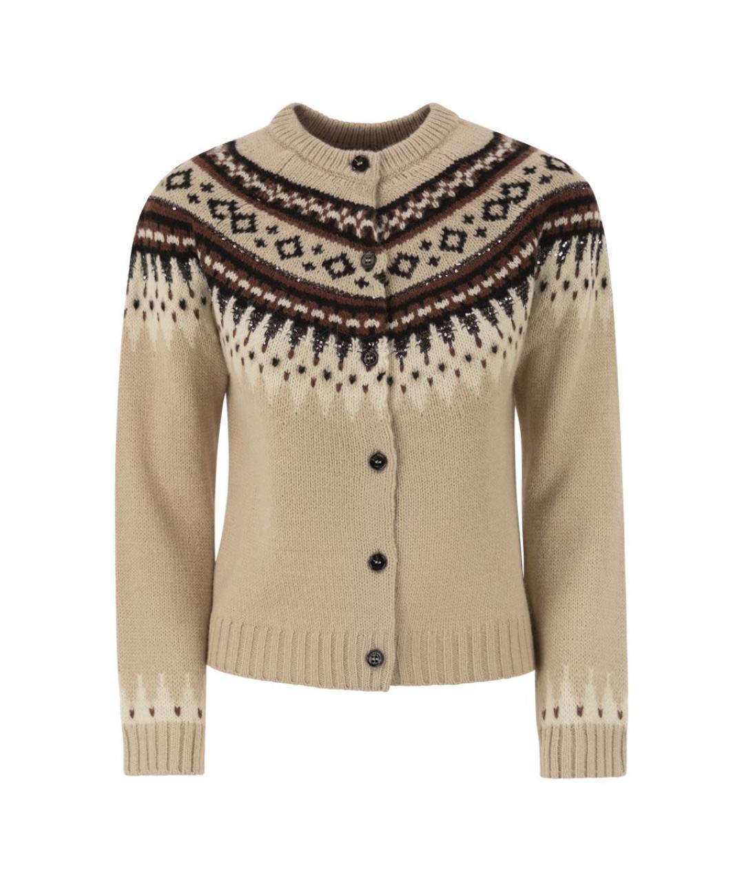 WEEKEND MAX MARA Мульти шерстяной кардиган, фото 1